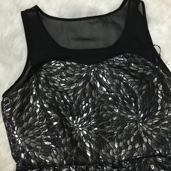 NWT Elle Silver Black Brocade Cocktail Dress 4 - Picture 3 of 8